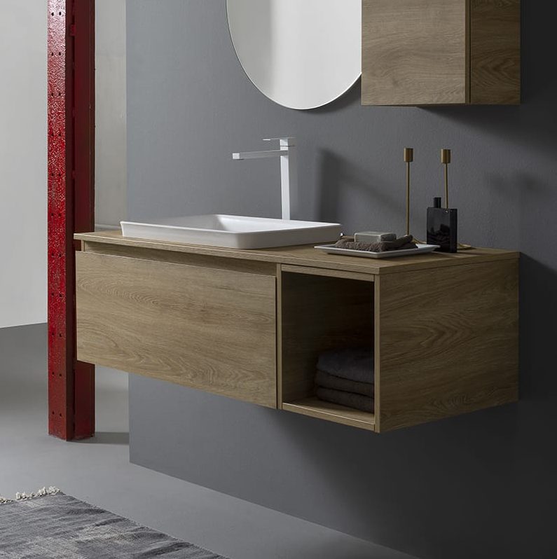 Mobile bagno in Retyka con finitura rovere